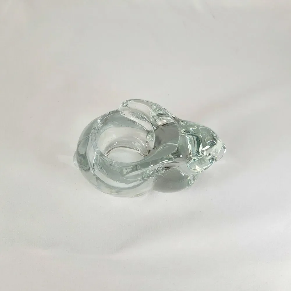 Vintage Indiana Glass Rabbit Votive Candle Holder Bunny Cottagecore Coquette